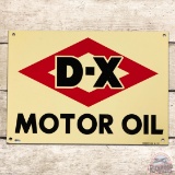Excellent 1952 D-X Motor Oil Single Sided Tin Sign w/ Logo