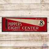 Popper's Eight Center Cigars Emb. Single Sided Tin Sign
