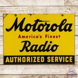 Motorola America's Finest Radio Authorized Service Double Sided Tin Sign