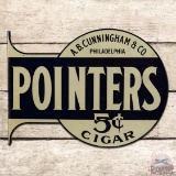 Pointers 5 Cents Cigars Double Sided Tin Flange Sign