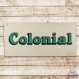 Colonial Gasoline Motor Oils Double Sided Porcelain Sign