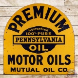 Rare Mutual Oil Co Premium Motor Oils Single Sided Porcelain 48