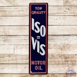 Excellent Standard Iso=Vis Top Quality Motor Oil 5' Single Sided Porcelain Sign