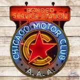 Chicago Motor Club AAA Bonded Service Station Neon Sign
