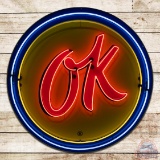 Chevrolet OK Factory 5' Single Sided Porcelain Neon Sign