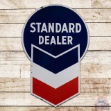 Outstanding Standard Gasoline Dealer Die Cut Double Sided Porcelain ID Sign w/ Hallmark
