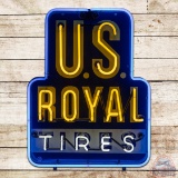 1948 U.S. Royal Tires 3' Single Sided Tin Neon Sign