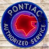 Pontiac Authorized Service 42' Single Sided Porcelain Neon Sign 