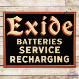 1948 Exide Batteries Service Recharging Double Sided Tin Sign