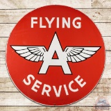 Flying A Service Gasoline 6' Double Sided Porcelain ID Sign w/ Logo