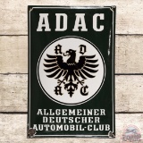 Fantastic ADAC German Automobile Club Convex Single Sided Porcelain Sign w/ Logo