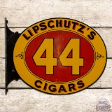 Lipschutz's 44 Cigars Double Sided Tin Flange Sign