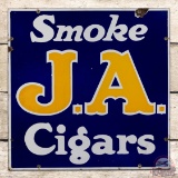 Smoke J.A. Cigars Single Sided Porcelain Sign