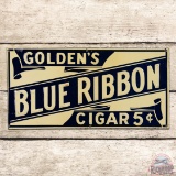 Golden's Blue Ribbon Cigars Emb. Single Sided Tin Sign