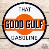 Exceptional That Good Gulf Gasoline Single Sided Porcelain Pump Plate Sign