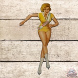 Veedol Motor Oils Skater Girl Single Sided Tin Sign w/ Logo