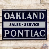 Oakland Pontiac Sales and Service Double Sided Porcelain Sign