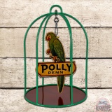 Rare Die Cut DS Polly Penn Gas Display Sign w/ Cage