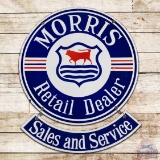 Morris Retail Dealer Sales and Service Double Sided Porcelain 2-Piece Sign