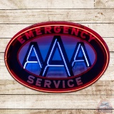 Triple A AAA Emergency Service 3' Single Sided Porcelain Neon Sign