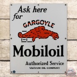 Fantastic Ask Here for Gargoyle Mobiloil Single Sided Porcelain Sign