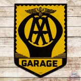AA Garage Single Sided Porcelain Sign w/ Logo