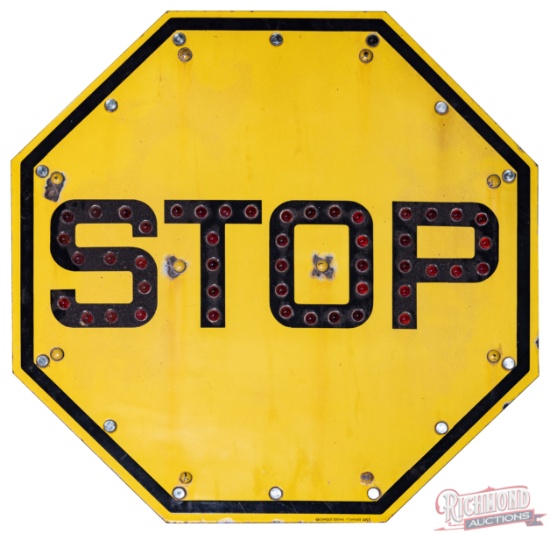 Single Sided Porcelain Stop Sign w/ Glass Reflectors