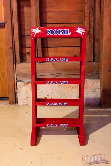 Restored Mobil Oil Quart Can Rack
