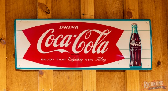 Drink Coca-Cola "Enjoy that Refreshing New Feeling" Single Sided Tin Sign