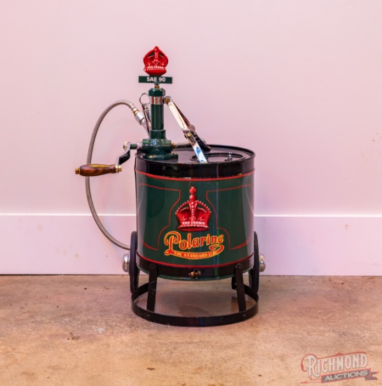 Restored Red Crown Polarine Small Lubester Cart