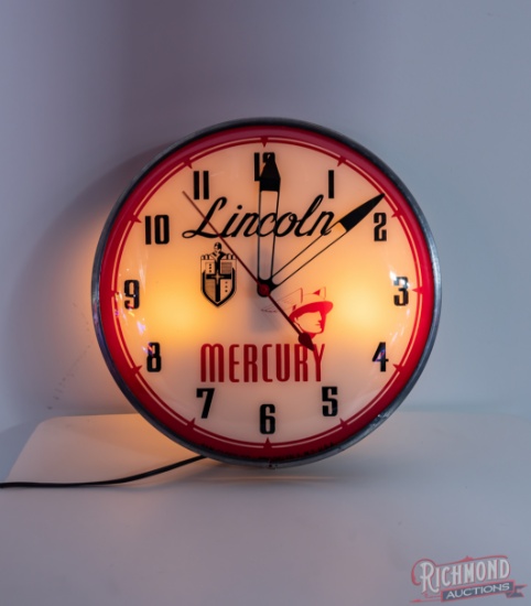 Lincoln Mercury 15" Lighted Advertising Clock