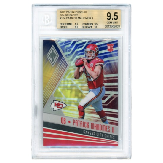 2017 Panini Phoenix Color Burst Patrick Mahomes II RC #104 BGS 9.5