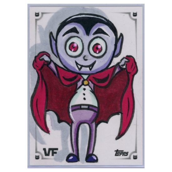 2026 Topps Chrome VeeFriends Sketch Card Vibe'n Vampire by Jessica Court 1/1