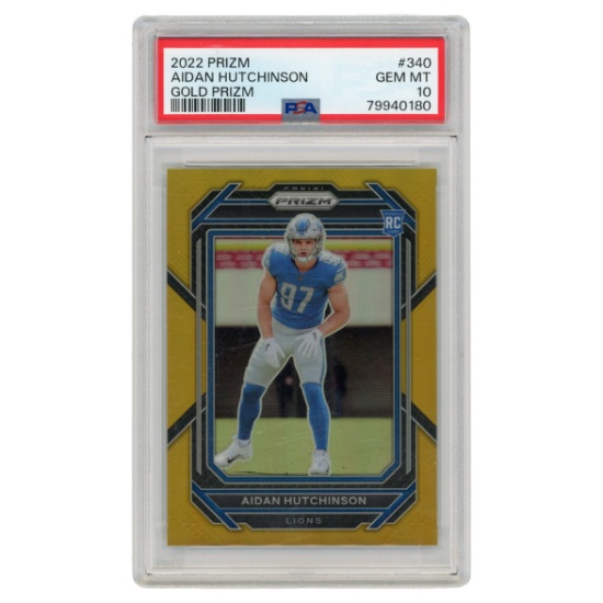2022 Panini Prizm Gold Prizm Aidan Hutchinson RC /10 #340 PSA 10