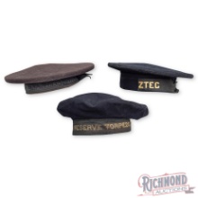 Three US Navy Hats From The USS Aztec, USS Tarantula, And US Reserve Torpedo Flotilla