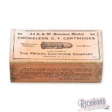 Rare Factory Sealed Full 50 Round Peters Cartridge Co .44 S&W Russian Model Collector Box