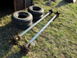 485 - 2 HOUSE TRAILER AXLES AND WHEELS