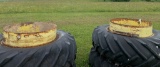 2 Items- set of clamp on duals & tires