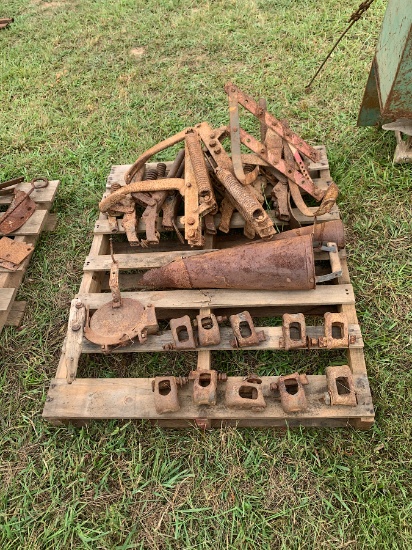 Pallet of Cultivator Shanks, Planter, & Wedge Clamps