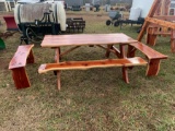 Cedar Picnic Table with Benches