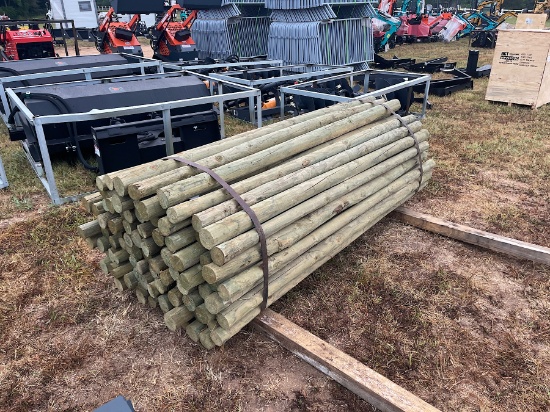 Bundle of 102 7' Treated Wood Fence Posts