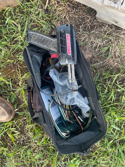 Bag with Soldering Gun & Misc. Electrical