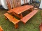Live Edge Cedar Picnic Table with Two Benches