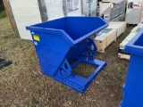 Blue Forklift Dump Hopper