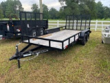2024 J&E 7'x16' Utility Trailer with 5' Side Gate (NEW) (TITLE)
