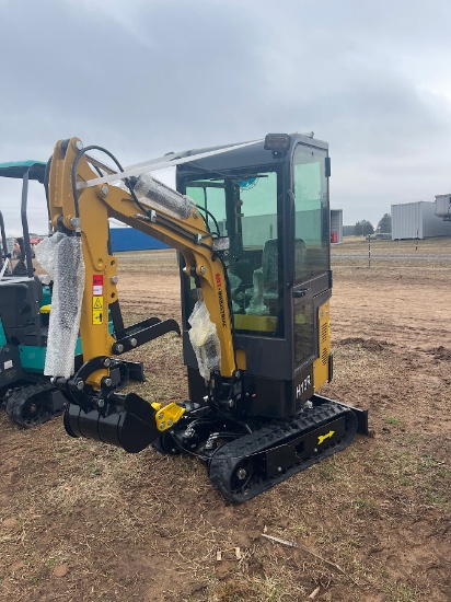 AGT H13R Mini Excavator - Cab - Yellow