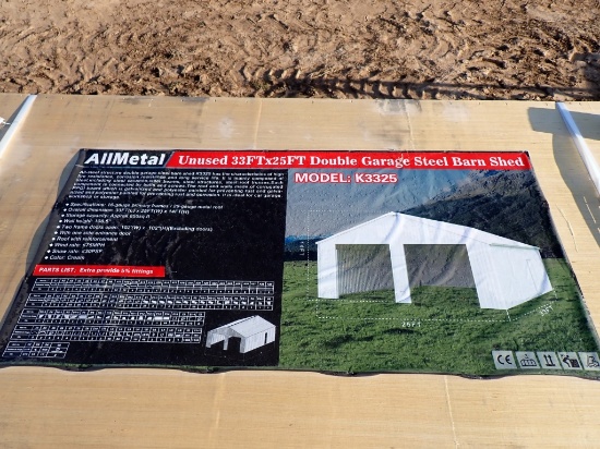 33' x 25' Double Garage Steel Barn Shed