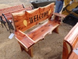 Welcome Bench With Tobacco Leaves