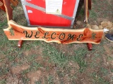 Welcome Log Cedar Sign