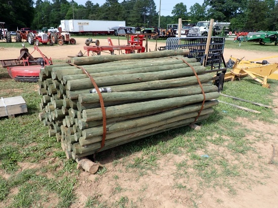 Appx 100 3" x 7' Wood Posts | Heavy Construction Equipment Building ...